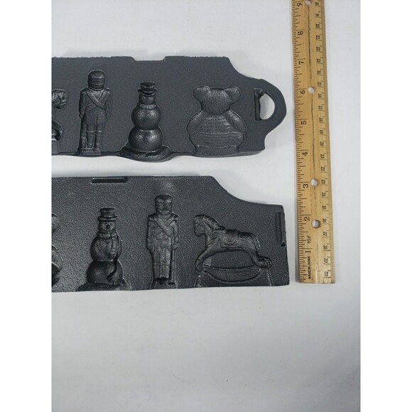 John Wright Christmas Candy Mold Cast Iron Bear Rocking Horse Snowman Soldier - Picture 10 of 16